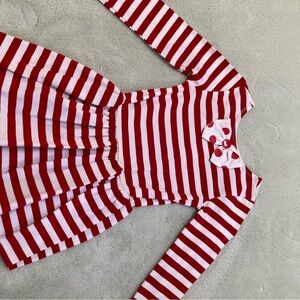 PATTYCAKES ADORABLE Red and White Striped Long Sleeve Dress with Flared Hem